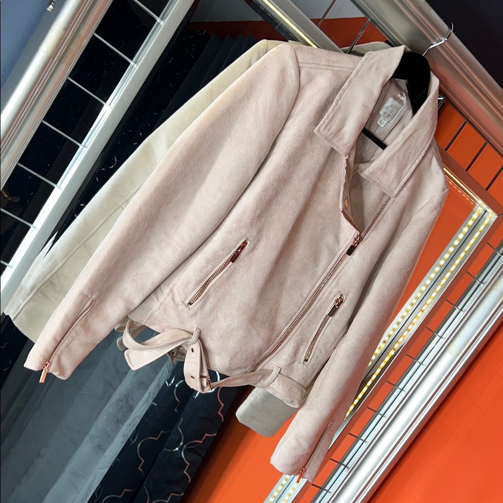 🥂 NWT Lauren Conrad Runway Olive Tan Moto Jacket 🥂